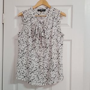 Karl Lagerfeld Paris Sleeveless Tie-Neck Knit Top